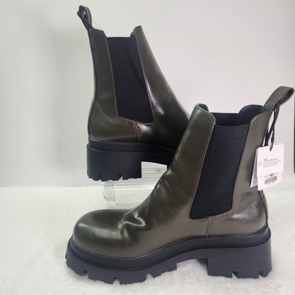 Zara Olive Ankle Boots Size 39 USA 8 - Picture 6 of 9